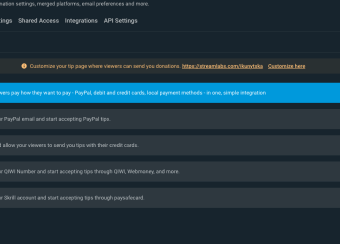 Streamlabs tip page